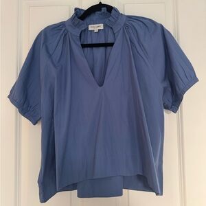Olivia James the Label Blue Poplin Top Size Large NWOT